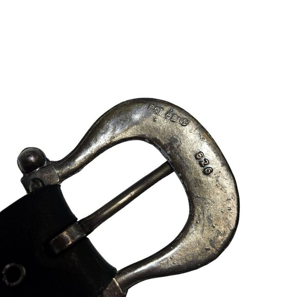 Vintage Leather & Woven Fabric Belt With metal Buckle sz 34 red white blue - Picture 7 of 15